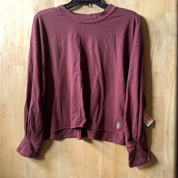 FP MOVEMENT Inspire Layer Long Sleeve Top Oxblood Washed Burgundy - Picture 4 of 8